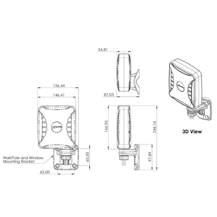 MSDist Poynting X-Polarised Omni-Directional 2X2 4X4 LTE 5G MIMO Antenna XPOL-1-5G Dimensions