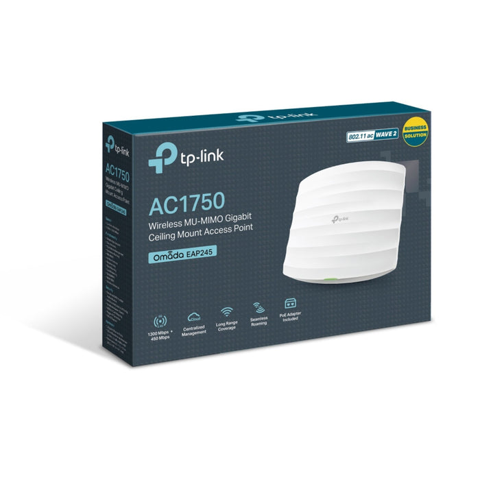 MSDist TP-Link EAP245 AC1750 Wireless MU-MIMO Gigabit Ceiling Mount Access Point Box