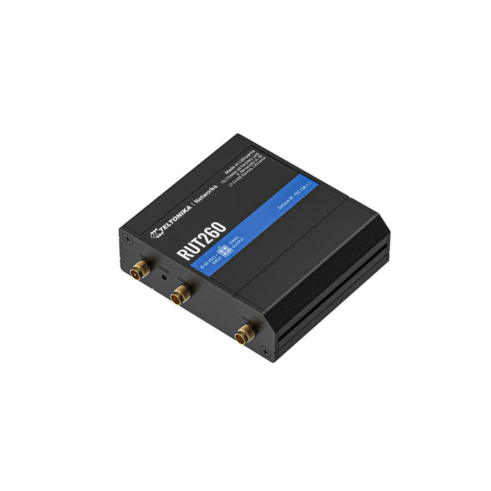 MSDist Teltonika RUT260 LTE CAT6 Cellular Router Top Angle SMA RP-SMA Connectors