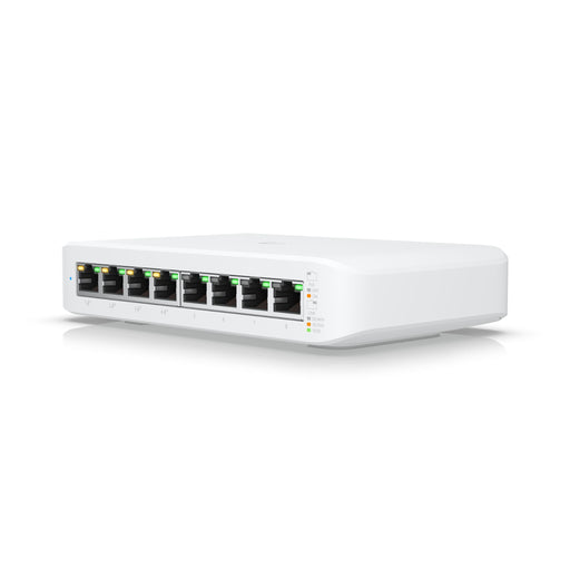 Available From MSDist Ubiquiti UniFi Lite 8 PoE USW-Lite-8-PoE Angle Ports